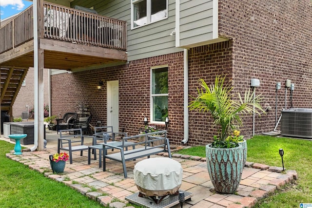 1064 Timberline Rdg, Calera, AL 35040 - view of patio featuring central AC