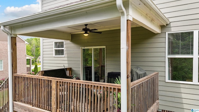 1064 Timberline Rdg, Calera, AL 35040 - wooden terrace with a ceiling fan