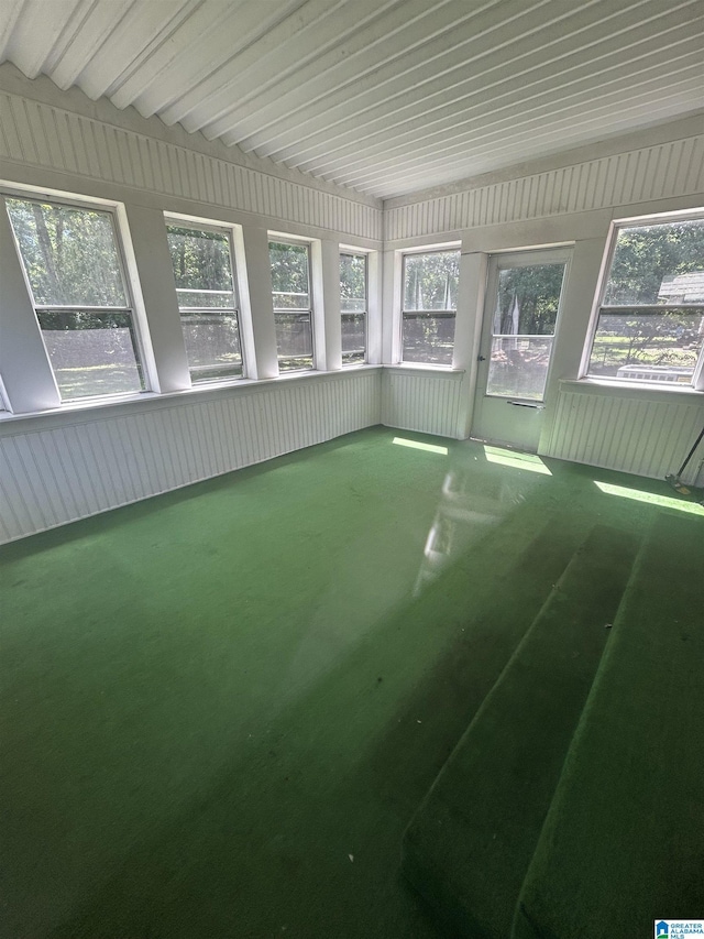 view of unfurnished sunroom