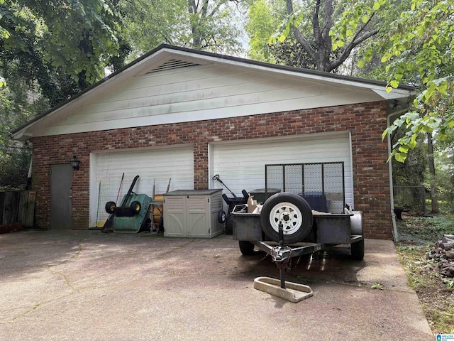 view of garage