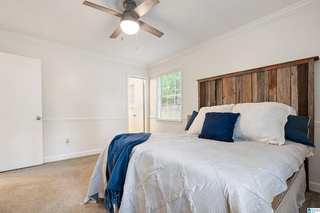 816 8th Cir N, Pell City, AL 35125 - carpeted bedroom with crown molding, baseboards, and ceiling fan