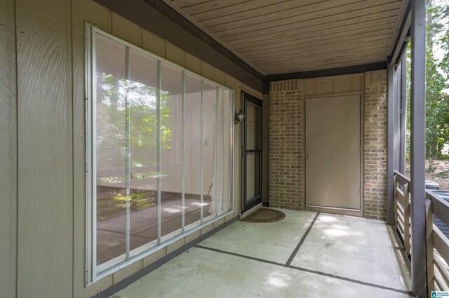 view of unfurnished sunroom