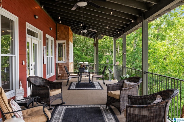 825 Dogwood Ln, Ashville, AL 35953 - view of patio featuring an outdoor hangout area, outdoor dining area, and ceiling fan