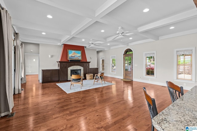 825 Dogwood Ln, Ashville, AL 35953 - living room featuring a wealth of natural light, a fireplace, baseboards, and wood finished floors
