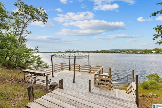 825 Dogwood Ln, Ashville, AL 35953 - dock area featuring a gazebo and a water view