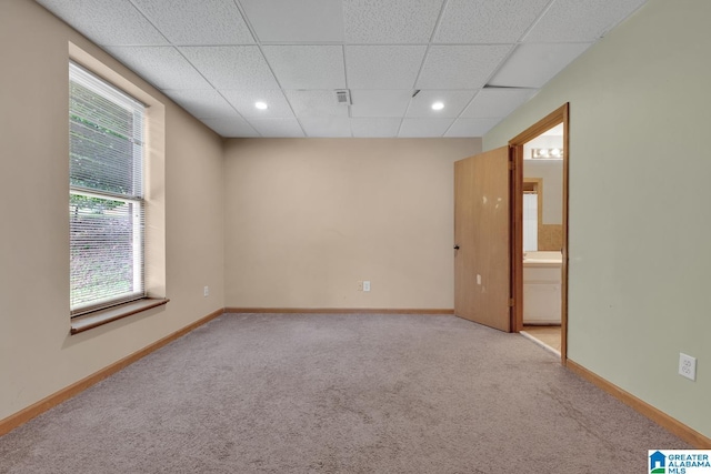 3043 Hunters Run, Gardendale, AL 35071 - carpeted empty room with a drop ceiling, baseboards, and recessed lighting
