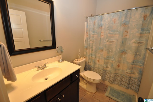 298 Appleford Rd, Helena, AL 35080 - full bath featuring tile patterned floors, toilet, vanity, and a shower with curtain