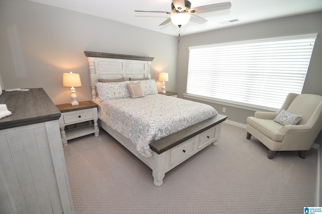 298 Appleford Rd, Helena, AL 35080 - bedroom featuring light carpet, baseboards, and ceiling fan