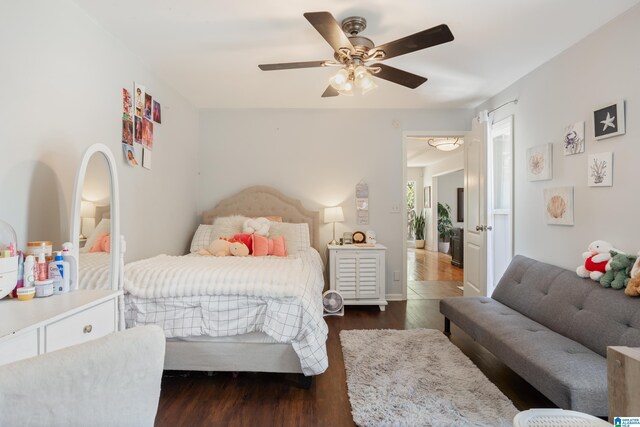 2616 Chimney Hills Cir, Vestavia Hills, AL 35226 - bedroom featuring wood finished floors and a ceiling fan