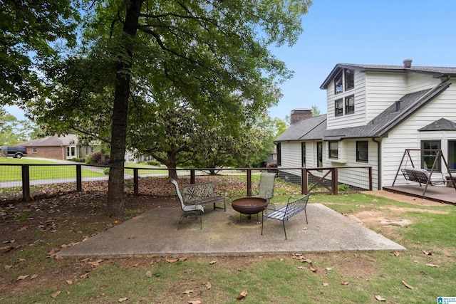 2616 Chimney Hills Cir, Vestavia Hills, AL 35226 - view of yard with a patio area and an outdoor fire pit