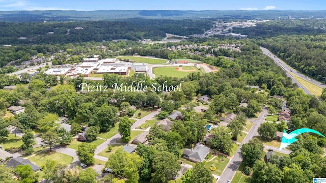 2616 Chimney Hills Cir, Vestavia Hills, AL 35226 - aerial perspective of suburban area featuring a heavily wooded area