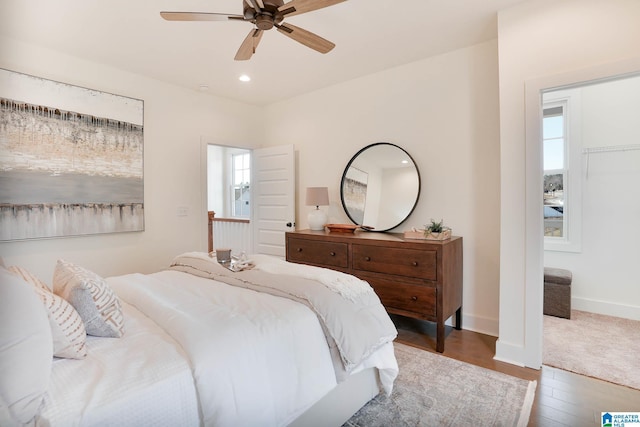 0571 Preserve Pkwy, Hoover, AL 35226 - bedroom with wood finished floors, recessed lighting, ceiling fan, and baseboards