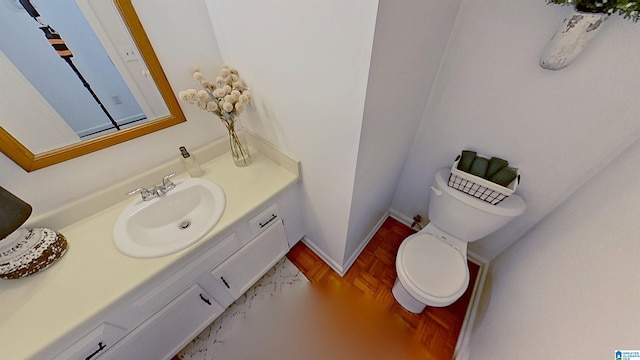 116 Pine Rock Ln, Hoover, AL 35226 - half bath with vanity, toilet, and baseboards