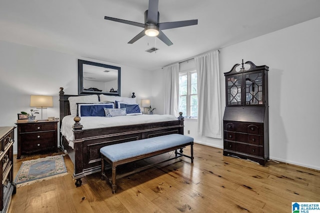 2247 Mill Run Cir, Hoover, AL 35226 - bedroom featuring wood-type flooring and a ceiling fan
