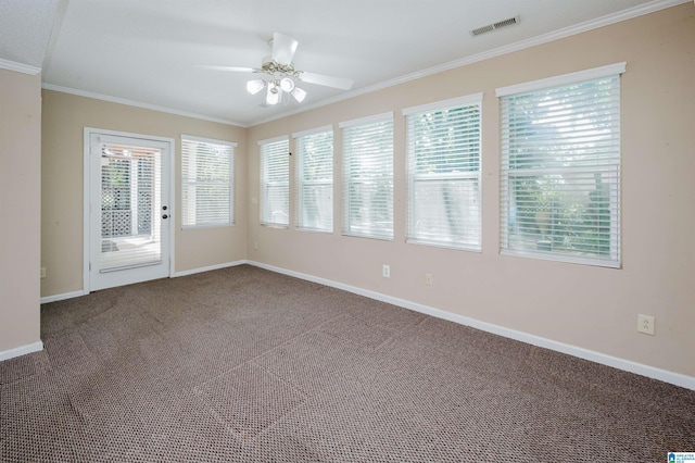 320 Cambo Ln, Hoover, AL 35244 - carpeted empty room featuring crown molding, ceiling fan, and baseboards
