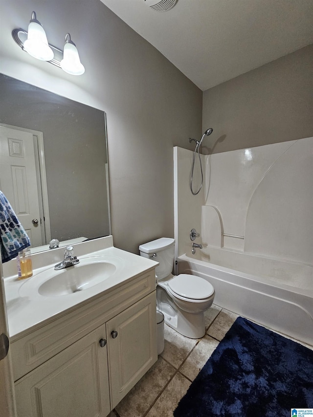 1082 Ivy Pl, Moody, AL 35004 - bathroom featuring tile patterned flooring, toilet, vanity, and shower / bathtub combination