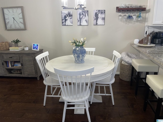 2232 Acton Park Cir, Birmingham, AL 35243 - dining space with dark wood-type flooring and a chandelier