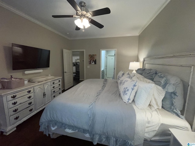 2232 Acton Park Cir, Birmingham, AL 35243 - bedroom with ornamental molding and a ceiling fan
