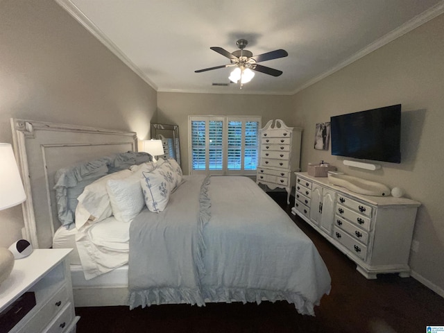 2232 Acton Park Cir, Birmingham, AL 35243 - bedroom with crown molding, ceiling fan, and baseboards
