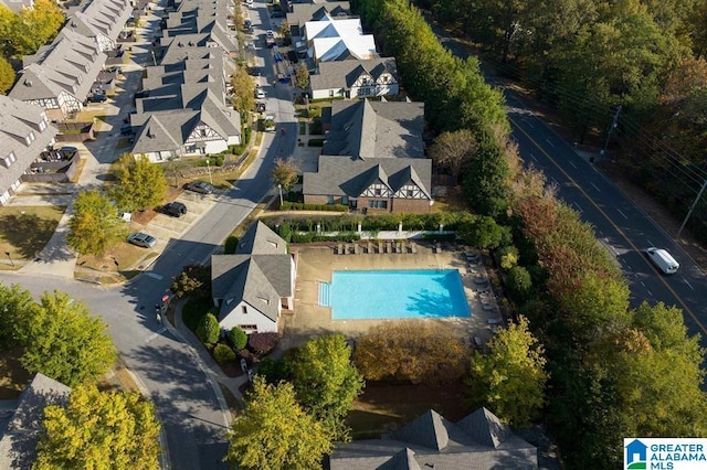 2232 Acton Park Cir, Birmingham, AL 35243 - aerial perspective of suburban area featuring a pool area