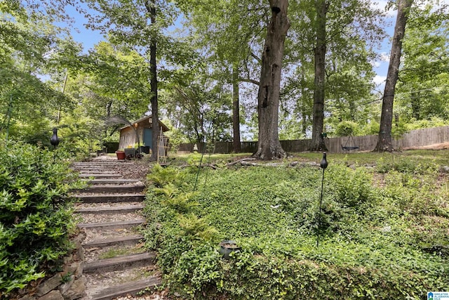 view of yard with fence