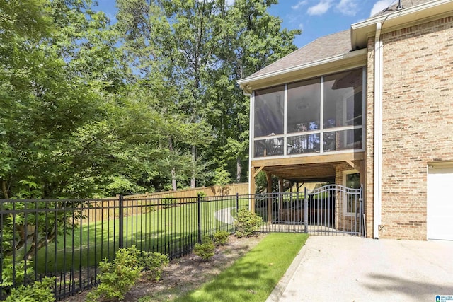4017 Milner Way, Birmingham, AL 35242 - view of yard featuring a sunroom and a garage