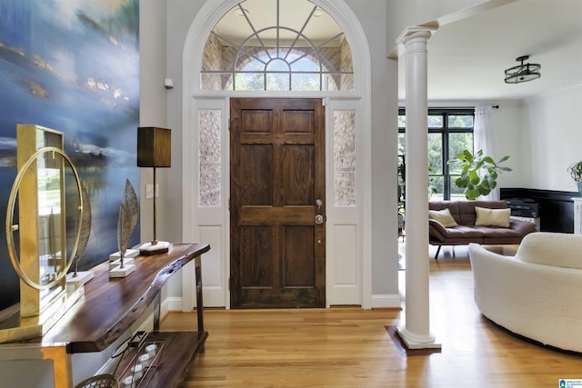 4017 Milner Way, Birmingham, AL 35242 - foyer entrance featuring decorative columns and wood finished floors