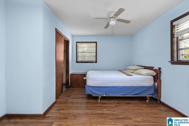 5241 County Road 48, Jemison, AL 35085 - bedroom with multiple windows, wood finished floors, a closet, and baseboards