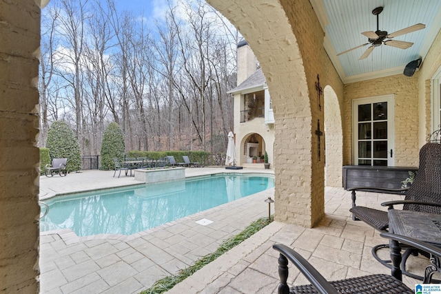 4035 Saint Charles Dr, Hoover, AL 35242 - outdoor pool with ceiling fan and a patio