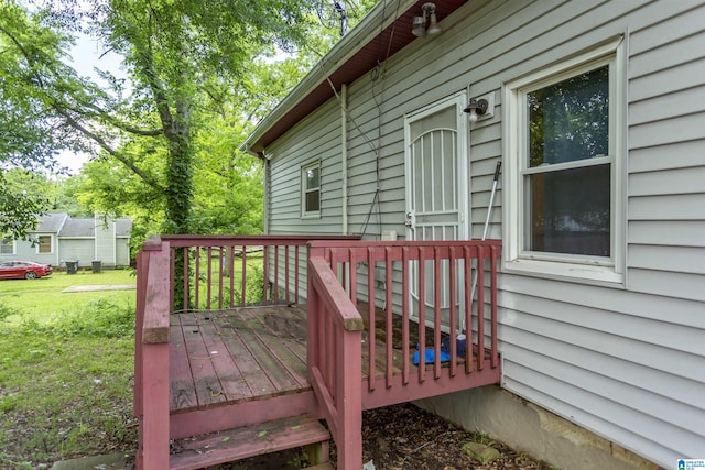 deck with a lawn