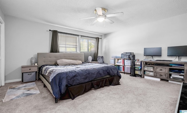 3657 Haven View Cir Unit 3657, Hoover, AL 35216 - carpeted bedroom with a textured ceiling and a ceiling fan