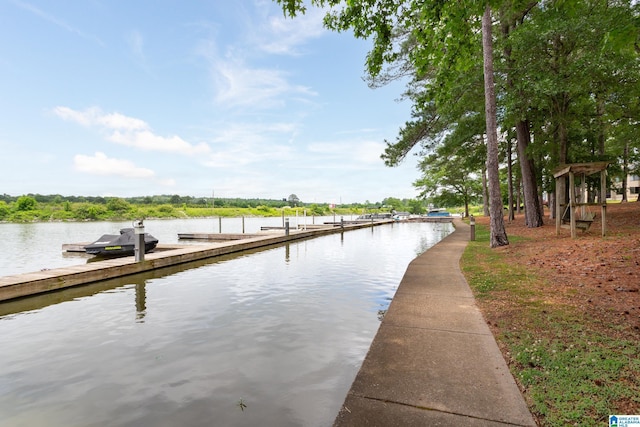 dock featuring a water view