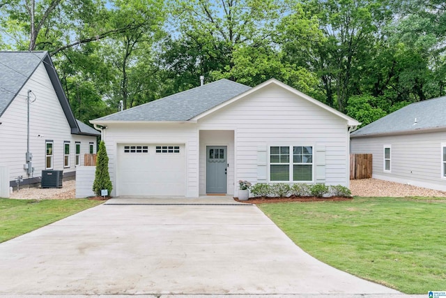 2213 3rd Ave S, Irondale, AL 35210 - view of front facade with central AC, a garage, driveway, and a shingled roof