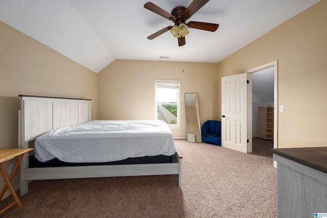 5308 Hickory Trce, Hoover, AL 35244 - carpeted bedroom featuring lofted ceiling and ceiling fan