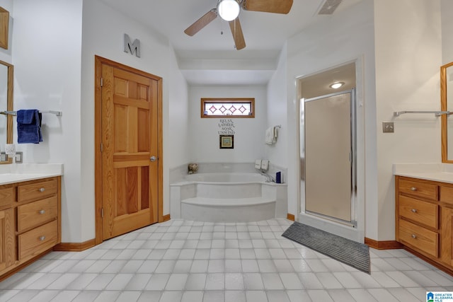 154 Baron Dr, Chelsea, AL 35043 - bathroom featuring vanity, a stall shower, and a bath