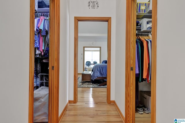 154 Baron Dr, Chelsea, AL 35043 - hallway with light wood-style floors and baseboards