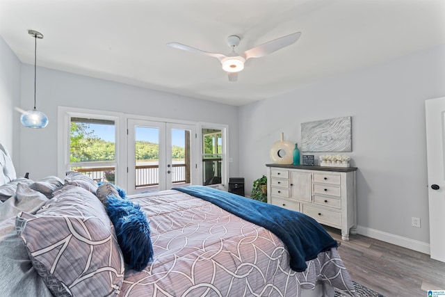 7 Stillwaters Trl, Sylacauga, AL 35151 - bedroom with french doors, access to outside, multiple windows, and wood finished floors