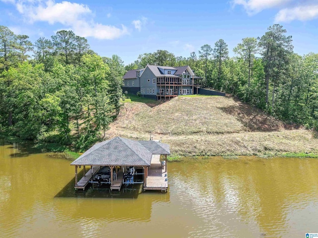 7 Stillwaters Trl, Sylacauga, AL 35151 - dock area featuring a water view and boat lift