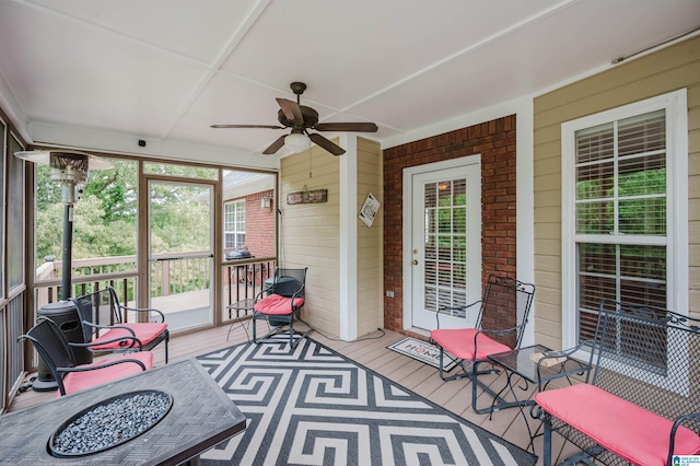 254 Macdonald Lake Rd, Springville, AL 35146 - sunroom featuring a ceiling fan