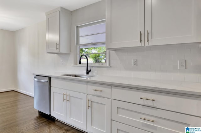1324 Laurence St, Irondale, AL 35210 - kitchen with a sink, dishwasher, tasteful backsplash, and white cabinets