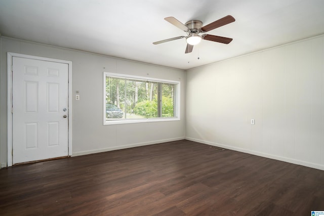 415 Thomas St, Warrior, AL 35180 - foyer featuring dark wood-type flooring, baseboards, and a ceiling fan