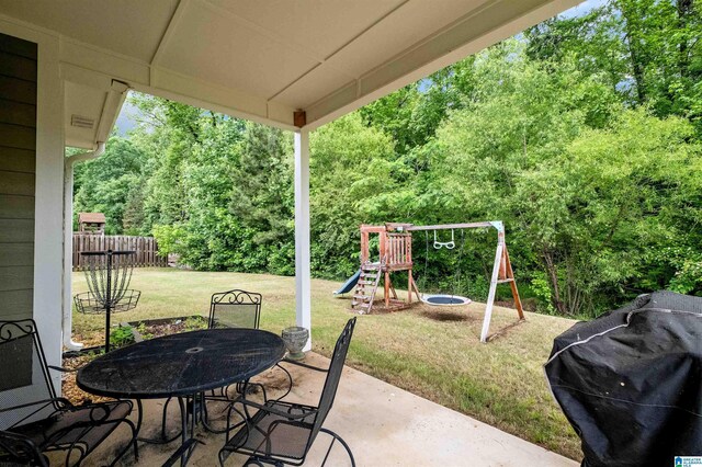 300 Braddock Rd W, Springville, AL 35146 - view of patio / terrace with a playground and outdoor dining area