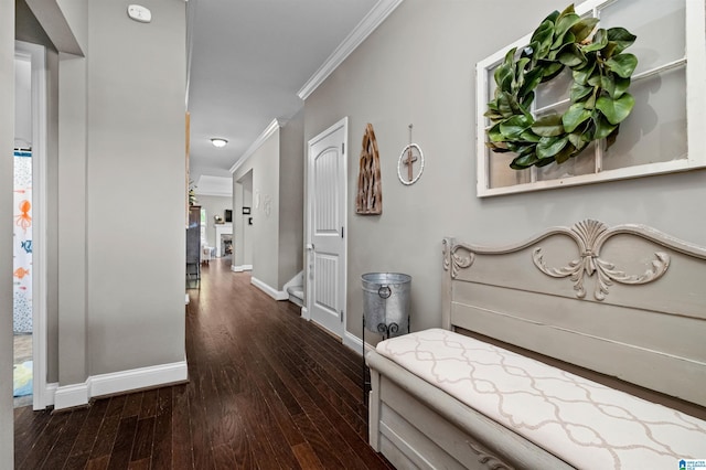 300 Braddock Rd W, Springville, AL 35146 - hallway featuring ornamental molding, baseboards, and wood-type flooring