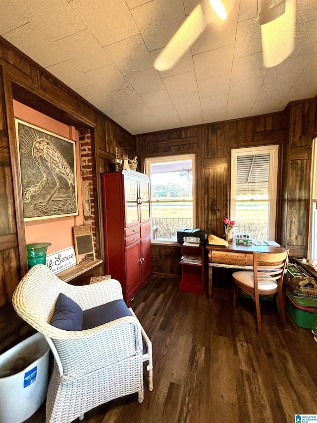 1080 Garmon Rd, Gadsden, AL 35901 - dining area featuring wooden walls and dark wood-style flooring