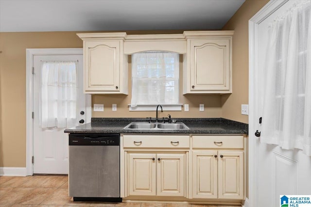 201 Hidden Meadows Dr, Hayden, AL 35079 - kitchen with dishwasher, a sink, and cream cabinetry