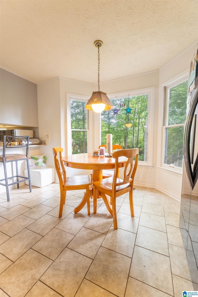 1201 Devonshire Dr NE, Jacksonville, AL 36265 - dining area with light tile patterned floors and a textured ceiling