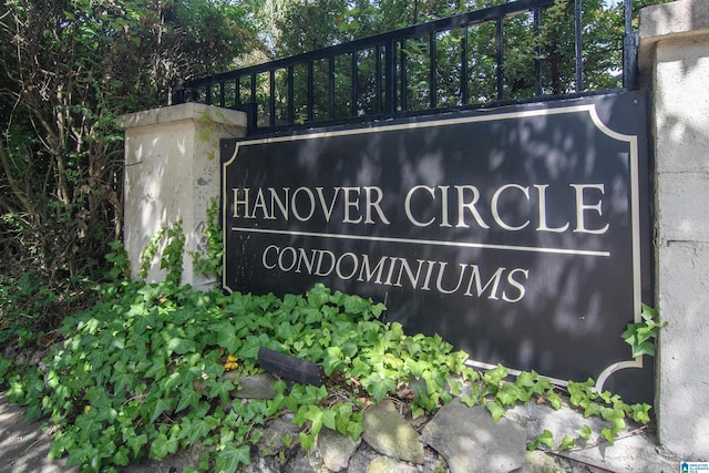 view of community sign