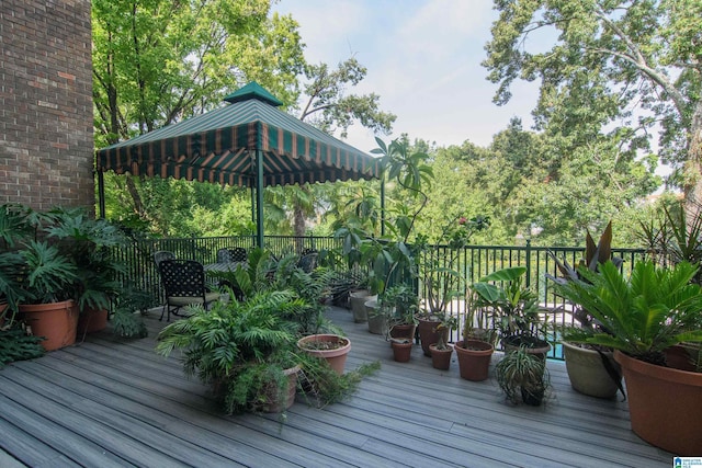 deck with a gazebo