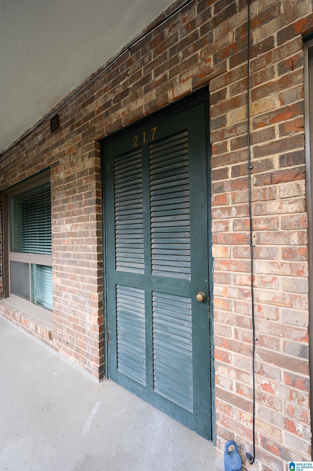 exterior view of brick siding