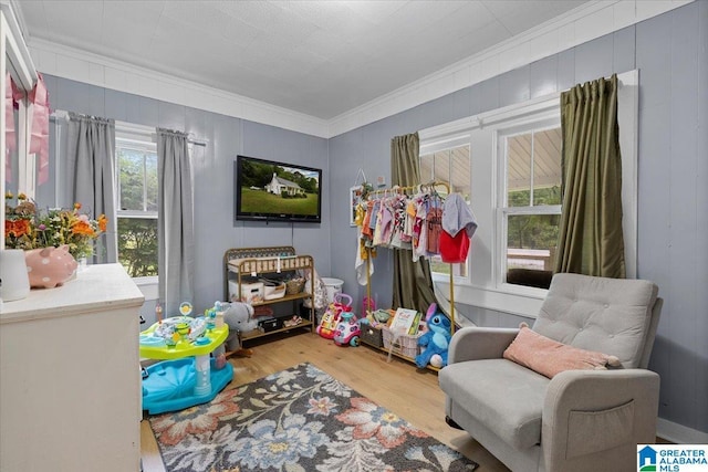 1034 Valley Rd, Oneonta, AL 35121 - recreation room with crown molding and wood finished floors